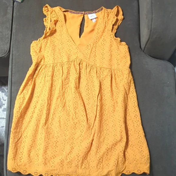 knox rose orange dress Knox Rose Red/Orange Flutter Short Sleeve Tiered A-Line Dress